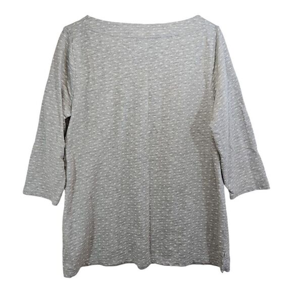 Liz Claiborne Weekend Knit Polka Dot 3/4 Sleeve Top Shoulder Zip Size XL - Picture 4 of 6